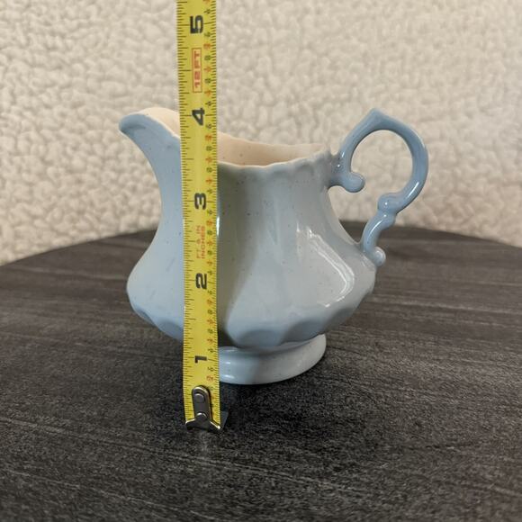 Vintage MCM Metlox Poppytrail Vernon True Blue Creamer Speckled Made In USA - Picture 7 of 7